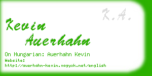 kevin auerhahn business card